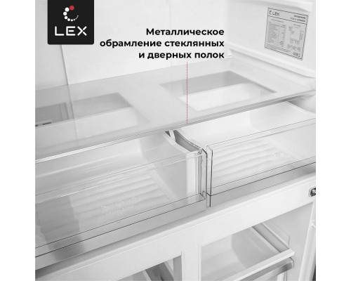 Холодильник LEX LCD450WOrID белый с оранжевой полосой