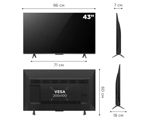 Телевизор TCL 43С655 черный