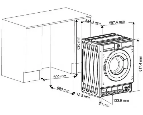 Встраиваемая стиральная машина Evelux EWI 61408