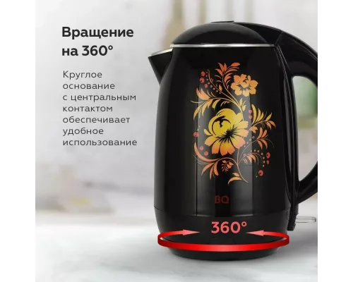 Чайник BQ KT1702P Черный-цветы
