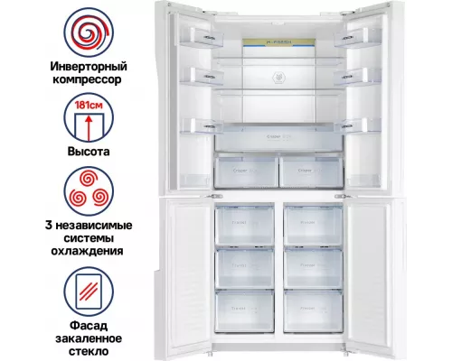 Холодильник MAUNFELD MFF181NFW белый глянец