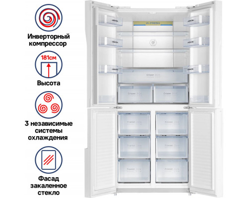 Холодильник Maunfeld MFF181NFW белый глянец