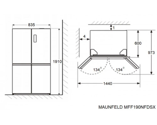 Холодильник Maunfeld MFF190NFDSX нержавеющая сталь