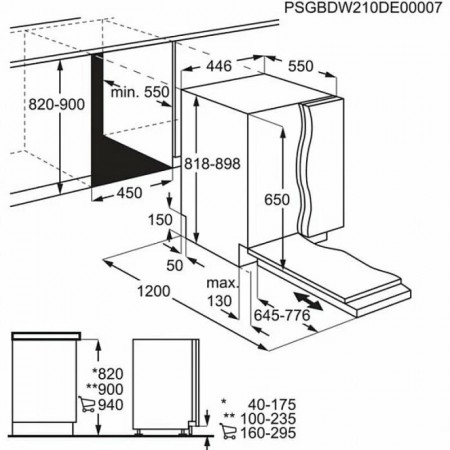 Встраиваемая посудомоечная машина AEG FSE73507P черный