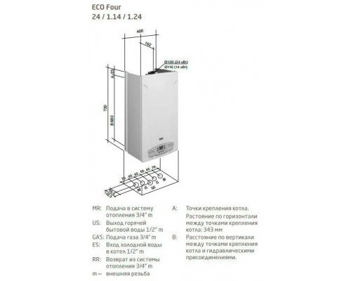 Газовый котел BAXI ECOFOUR 1.14 F