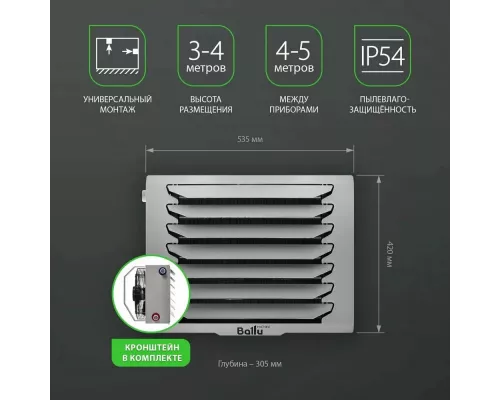 Тепловентилятор Ballu BHP-W4-15-S