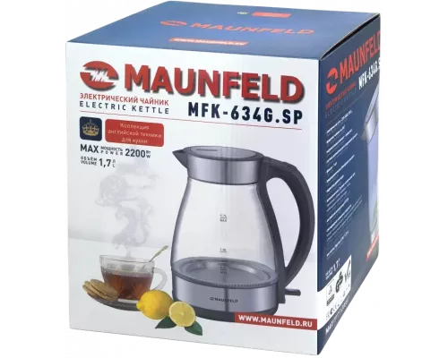 Чайник MAUNFELD MFK-634G.SP стекло прозрачное