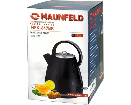 Чайник MAUNFELD MFK-647BK черный с хромированными элементами