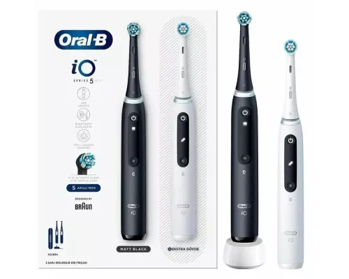 Электрическая зубная щетка Oral-B IO4 DUO MATT BLACK+QUITE WHITE