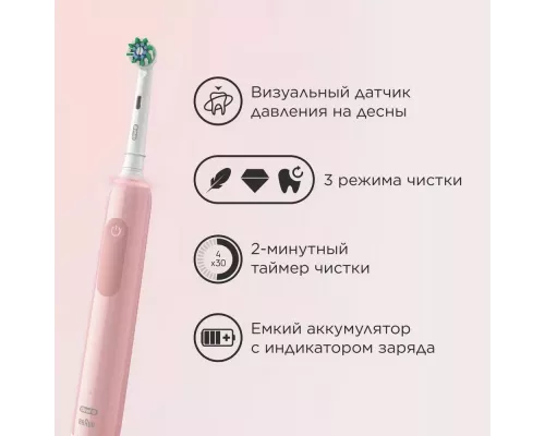 Электрическая зубная щетка Oral-B Pro 3/D505.513.3X розовый