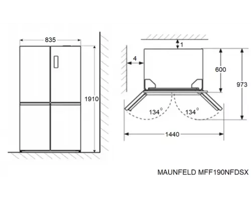 Холодильник MAUNFELD MFF190NFDB черный
