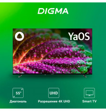 Телевизор DIGMA DM-LED55UBB33 4K Smart черный