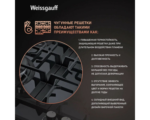 Варочная поверхность WEISSGAUFF HGG 641 BV