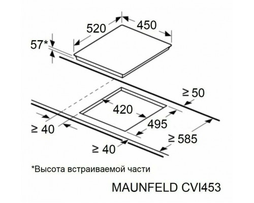 Поверхность индукционная MAUNFELD CVI453WH белый