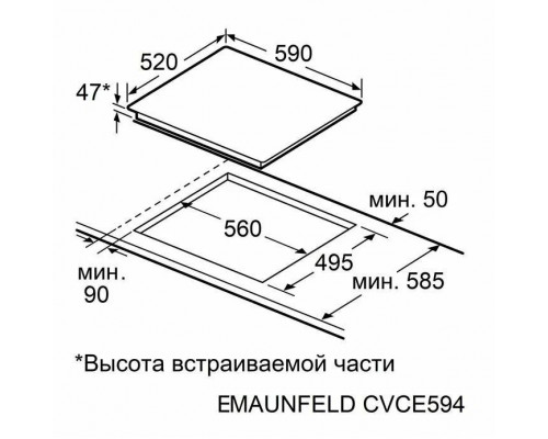 Поверхность стеклокерамическая Maunfeld CVCE594PBK