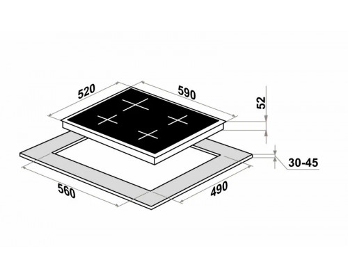 Поверхность стеклокерамическая Maunfeld CVCE594PBK