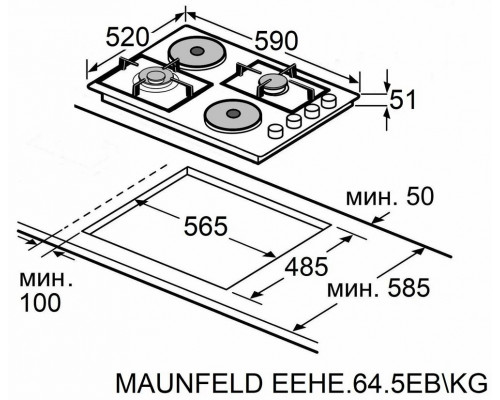 Поверхность комбинированная MAUNFELD EEHE.64.5EB/KG черный