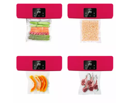 Вакуумный упаковщик Kitfort КТ-1542 малиновый/черный