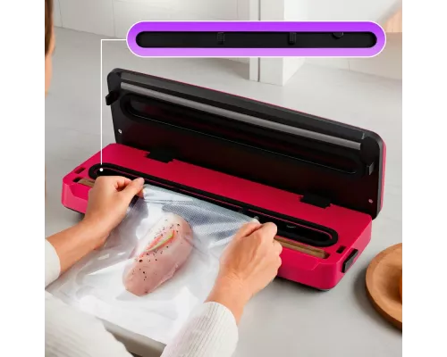 Вакуумный упаковщик Kitfort КТ-1542 малиновый/черный