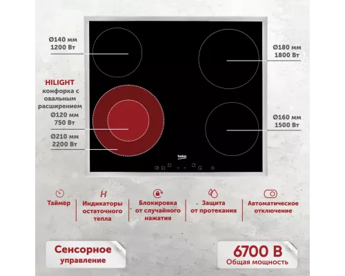Варочная поверхность Beko HIC 64402 X