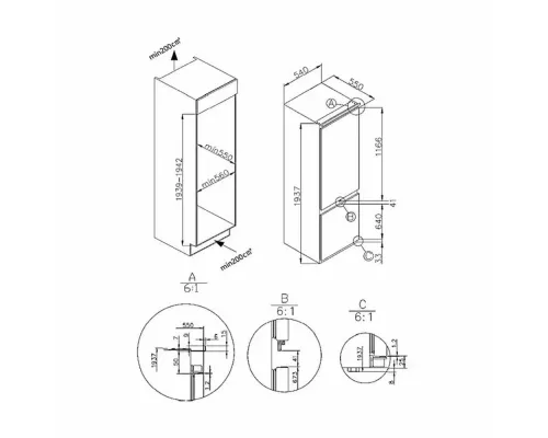 Встраиваемый холодильник MAUNFELD MBF193SLFWGR
