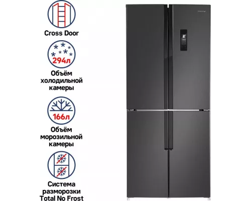 Холодильник MAUNFELD MFF182NFSBE черный