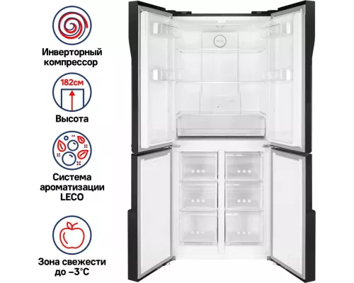 Холодильник MAUNFELD MFF182NFSBE черный