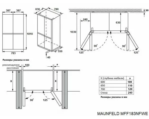 Холодильник MAUNFELD MFF183NFWE белый