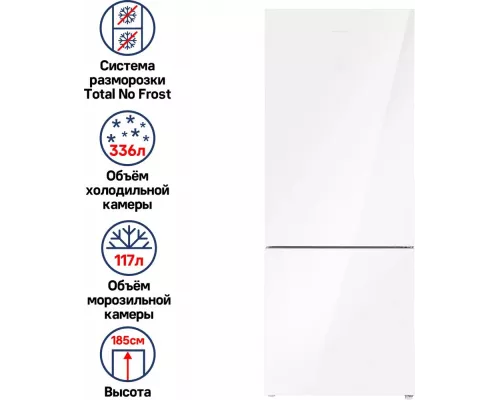 Холодильник MAUNFELD MFF1857NFW