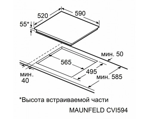 Индукционная варочная поверхность Maunfeld CVI594STBKC черный