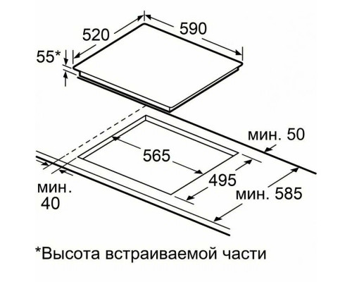 Индукционная варочная поверхность Maunfeld CVI594SB2BKF Inverter черный