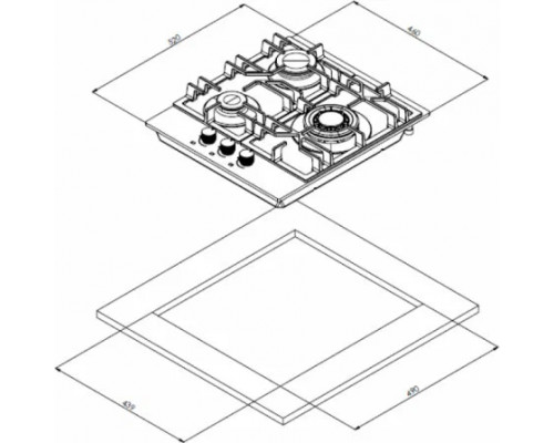 Газовая варочная поверхность WEISSGAUFF HGG 431 XRV