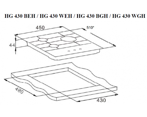 Газовая варочная поверхность Weissgauff HG 430 BGH