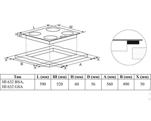 Индукционная варочная панель Weissgauff HI 632 BA