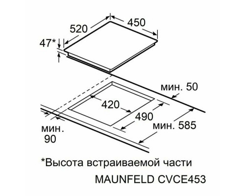 Варочная поверхность MAUNFELD CVCE453SDBK