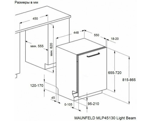 Посудомоечная машина MAUNFELD MLP45130 Light Beam