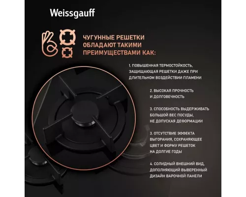 Варочная поверхность Weissgauff HG 451 Bgh черный