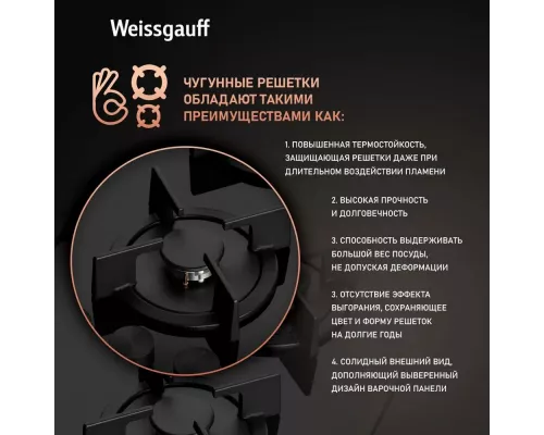 Варочная поверхность Weissgauff HGG 640 BGB