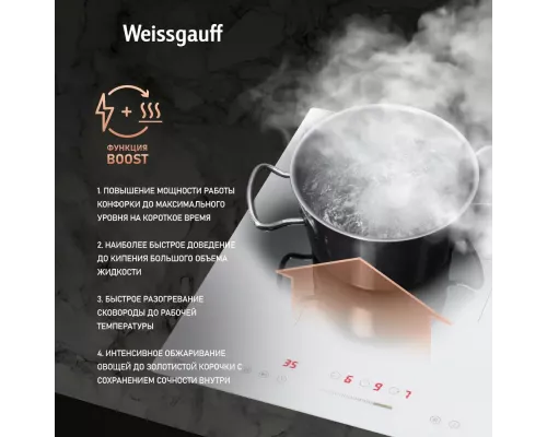 Варочная поверхность Weissgauff HI 430 WSC белый