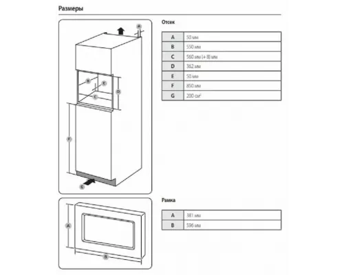 Встраиваемая микроволновая печь Samsung MG23A7013AT/BW