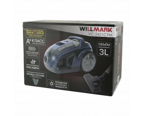 Пылесос WILLMARK VC-2421CYM синий Пылесос WILLMARK VC-2421CYM синий