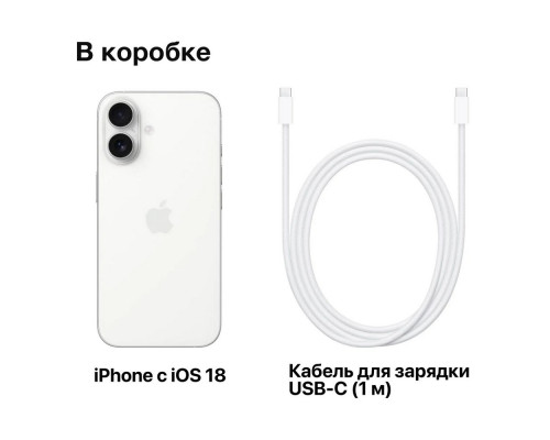 Смартфон Apple iPhone 16 256GB White (India)