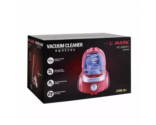 Пылесос WILLMARK VC-2067CY красный