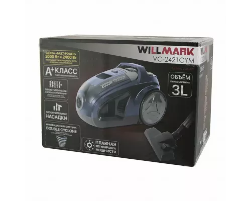 Пылесос WILLMARK VC-2421CYM синий