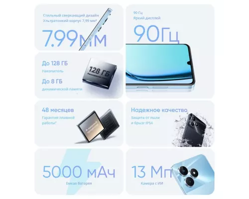 Смартфон Realme Note 50 3/64Gb Blue