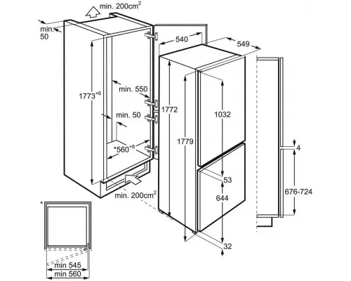 Встраиваемый холодильник AEG SCR418F3LS