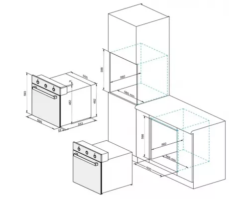 Духовой шкаф Darina 1U5 BDE 112 708 X5 серебристый