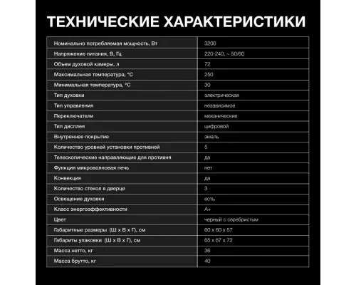 Духовой шкаф Hyundai HEO 6772 IX черный