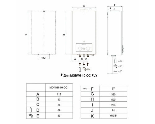 Газовая колонка Midea MGIWH-10-OС