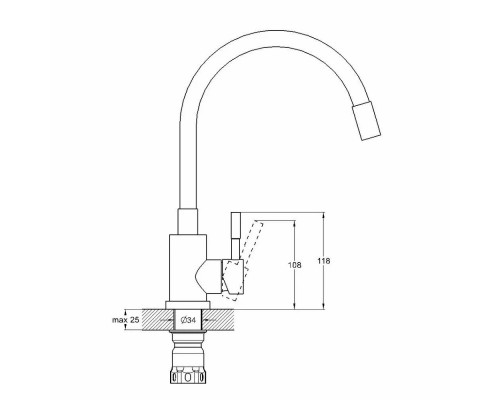 Смеситель для кухни Solone EZA4-F090KB